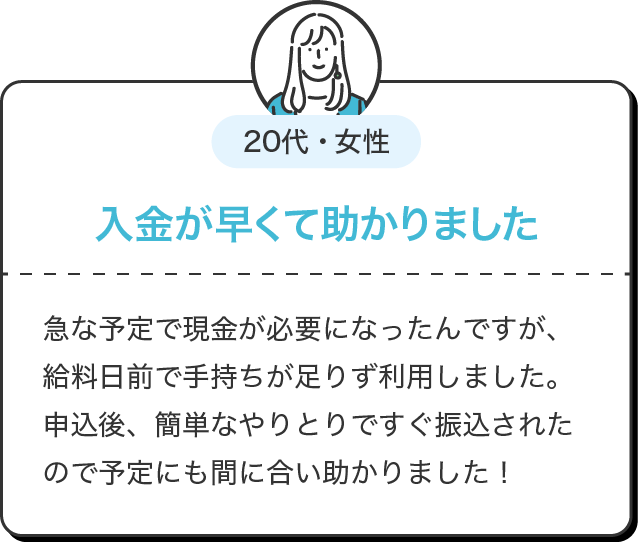 入金が早くて助かりました