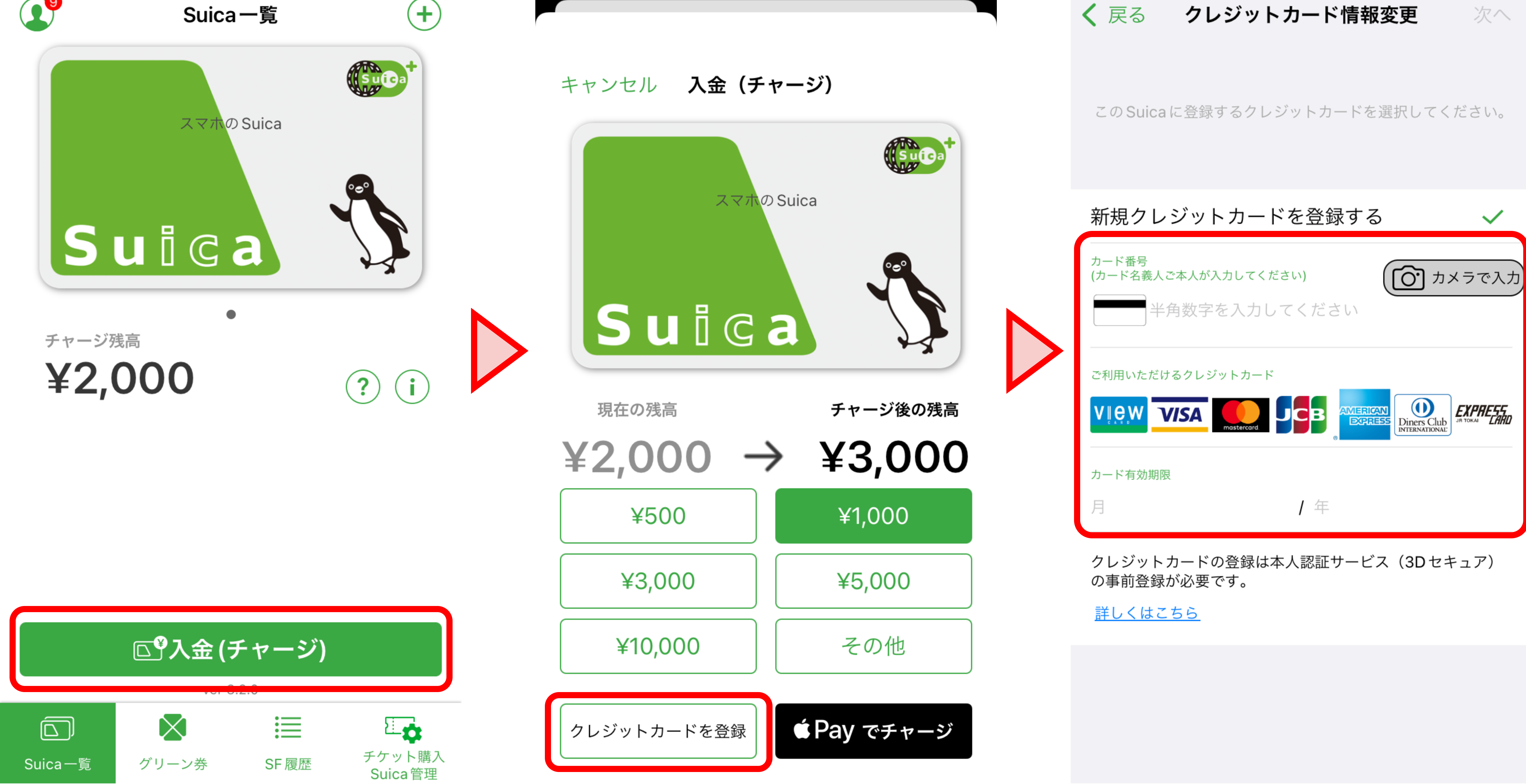 Suicaにバンドルカードでチャージ