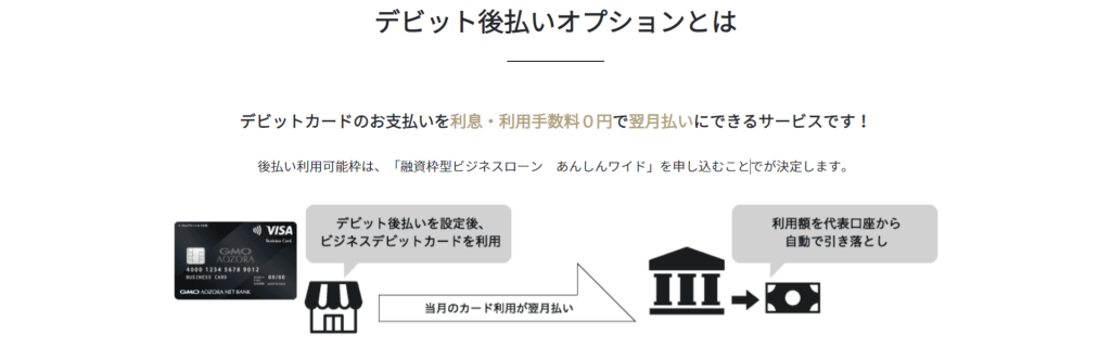 デビット後払いオプション